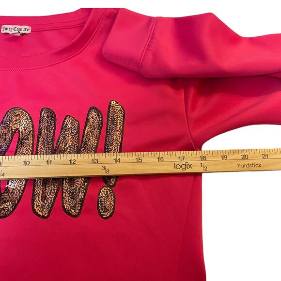 Juicy Couture Womens Size Small Hot Pink Sequined Meow Long Sleeved Sweatshirt - Picture 5 of 8